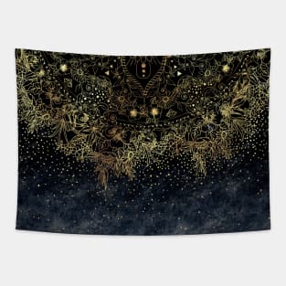 Stylish Gold floral mandala and confetti Tapestry