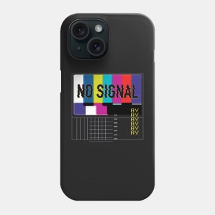 Vintage broken TV signal glitch and  caption "No signal vaperwave" Phone Case