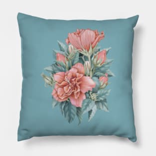 Summer Hibiscus Bouquet Pillow