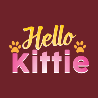 Cat Hello Kittie meow Print design-Cat Lover Fan-Cute Cat Gift Idea T-Shirt