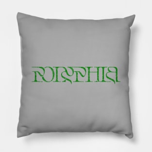 Vintage look Polyphia Distressed Text Green Pillow