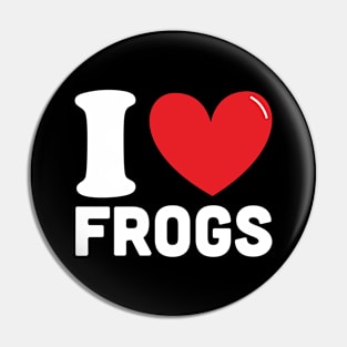 Red Heart I Love Frogs Pin