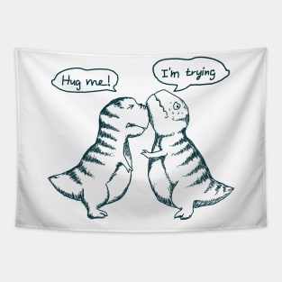 Dino Love! Hug Me! Tapestry