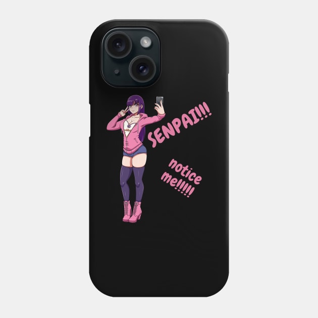 Notice Me Senpai Phone Case by Weird Lines