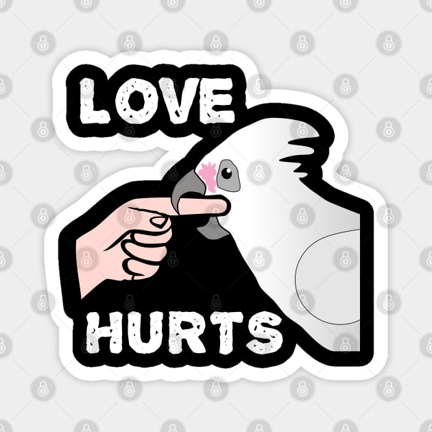 Bare-eyed Goffin Cockatoo Love Hurts Magnet by Einstein Parrot