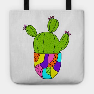 Cute Cactus Design #85: Super Colourful Cactus Pot Tote