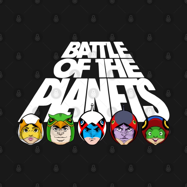 Gatchaman Battle of the Planets - title heads by KERZILLA