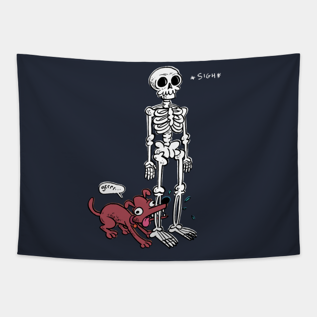 The Skeleton and the dog - Skeleton - Tapestry