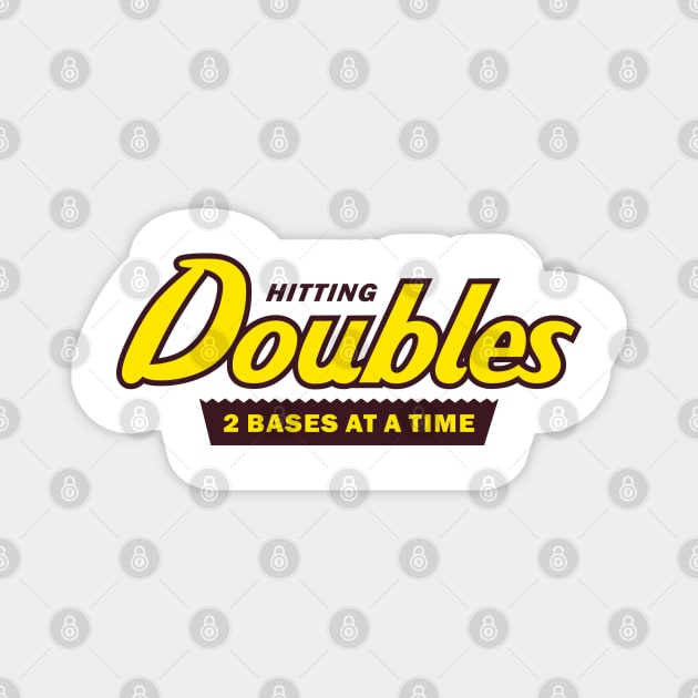 Hitting Doubles - Baseball - Softball Magnet by nicklower