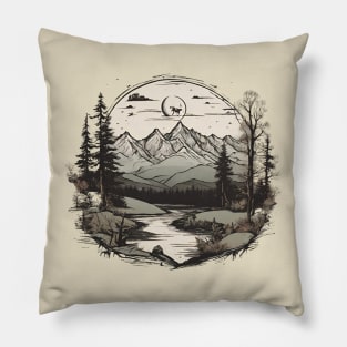 Wild Nature Landscape Pillow