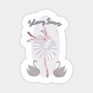 Silvery Swans Magnet