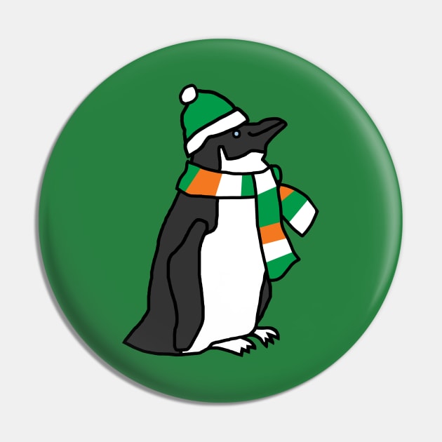 Irish Penguin on St Patricks Day Pin by ellenhenryart