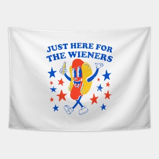 I'm Just Here For The Wieners - 4th of July hot dog Funny saying Tapestry