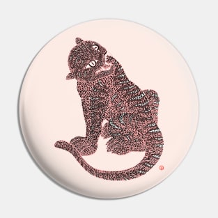 Pink Tiger -Minhwa Korean folk art Pin