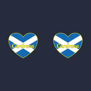 Cardrona Scotland UK Scotland Flag Heart T-Shirt