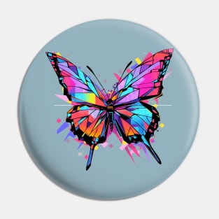 A colorful butterfly with splats Pin