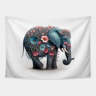 Beautiful Flowered Elephant Tapestry