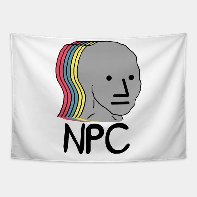 NPC Wojak Meme Tapestry by Barnyardy