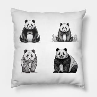 Charming Panda Portrait - Perfect Gift for Animal Aficionados Pillow