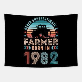 Farmer born in 1982 Farming Gift 40th Birthday Tapestry