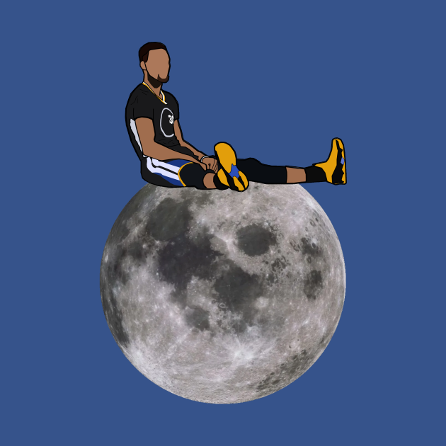 Steph Curry Sitting on the Moon Golden State Warriors Nba T Shirt