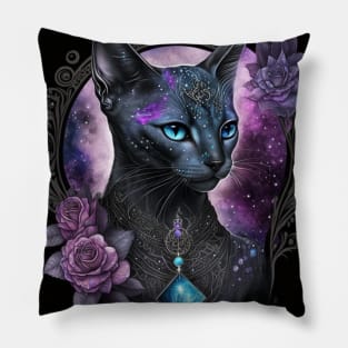 Gothic Abyssinian Cat Pillow