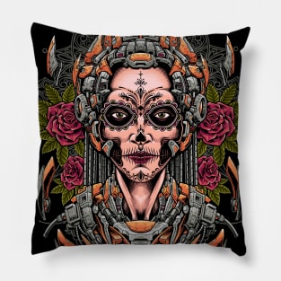 Great Dia De Los Muertos Illustration Pillow