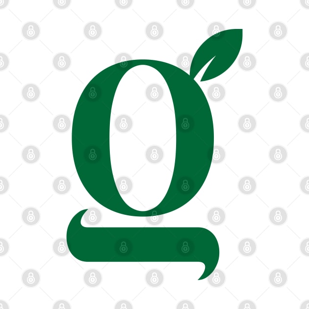 Alphabet, Green G, Organic design by Azizshirts