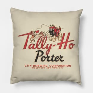 Tally-Ho Porter Beer Retro Defunct Breweriana Pillow