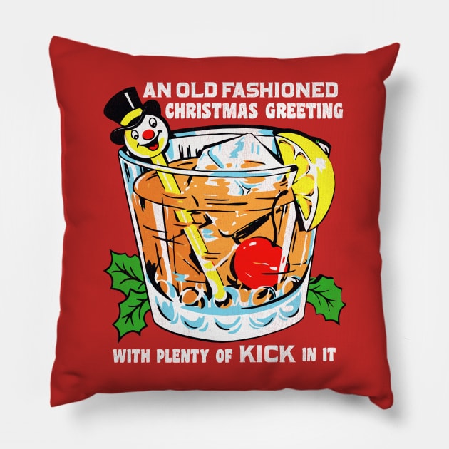 An Old Fashioned Christmas Greeting Pillow by darklordpug