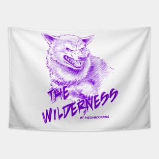 Wolf, The Wilderness- Purple Design Tapestry