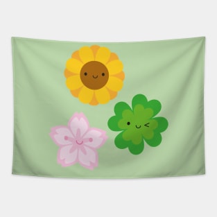 Kawaii Spring Flowers Tapestry