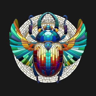 Egyptian Scarab Beetle -Mosaic Art T-Shirt