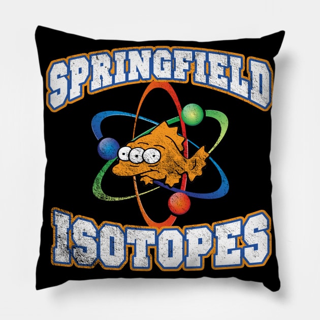 Isotopes, distressed Pillow by hauntedjack