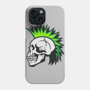 Cartoon Skull with Green Mohawk Phone Case
