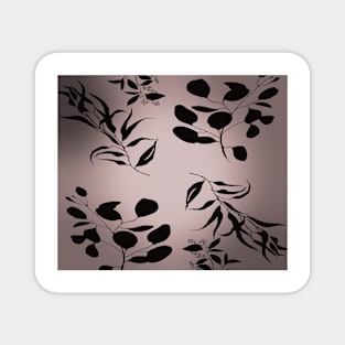 Gradient black flowers Magnet