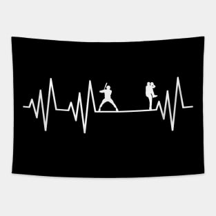 Baseball Heartbeat T-Shirt Baseball lovers Gift Tapestry