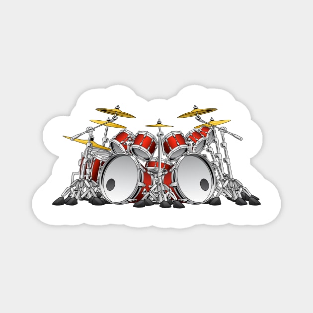 10 Piece Drum Set Cartoon Magnet by hobrath