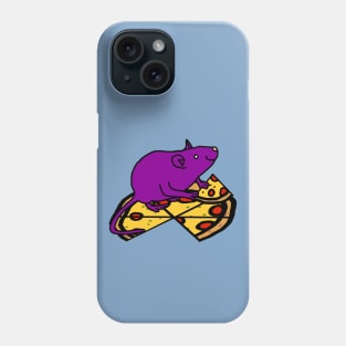 Hungry Purple Rat with Pizza Phone Case