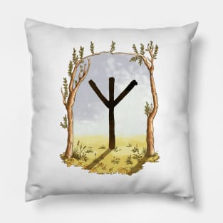 rune algiz - magical symbol Pillow