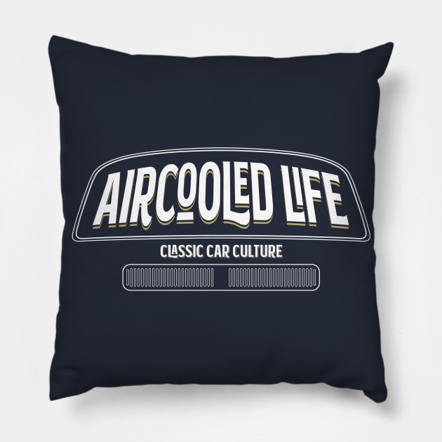 Aircooled Life - Classic Car Culture Bay Window bus design Pillow by Aircooled Life