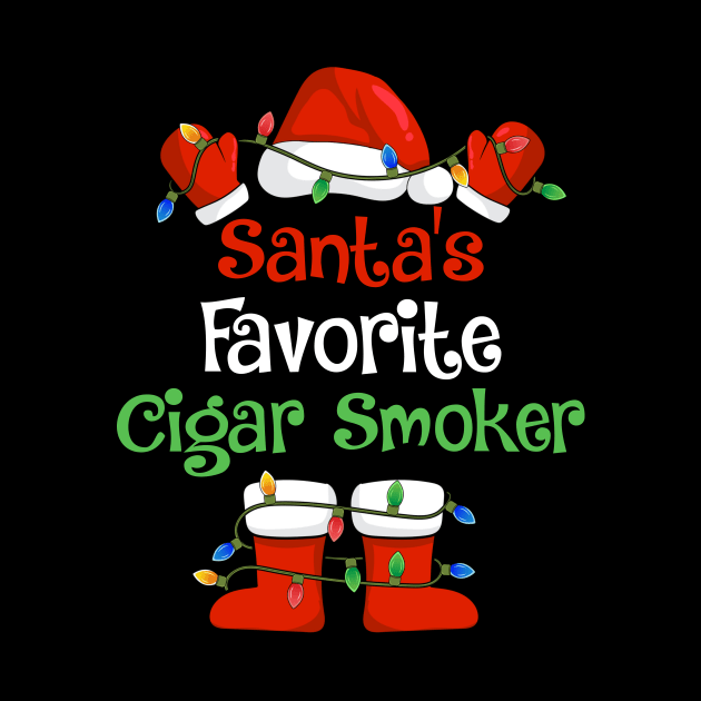 Santa's Favorite Cigar Smoker Funny Christmas Pajamas by cloverbozic2259lda