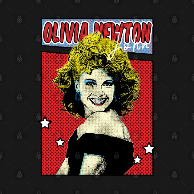 Olivia Newton John Pop Art Comic Style by Flasher