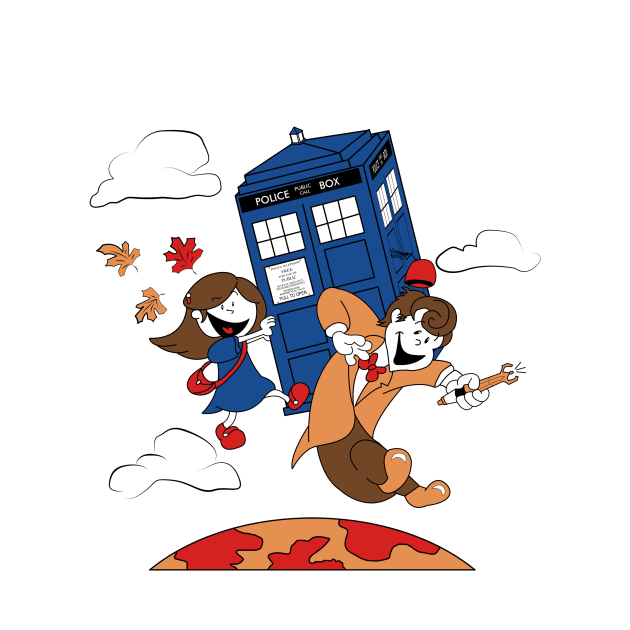 Clara and Doctor travel with Tardis by repalheiros
