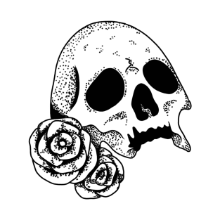 Skull With Roses | Skull | Bones | Halloween T-Shirt