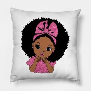 Cute afro little girl Pillow