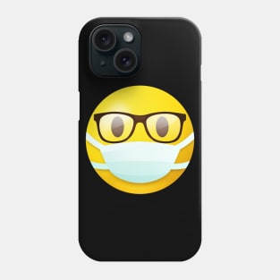Mask face with glasses Phone Case