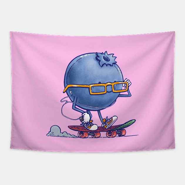 The Blueberry Skater Tapestry by nickv47