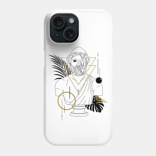 Hephaestus (Vulcanus). Creative Illustration In Geometric And Line Art Style Phone Case