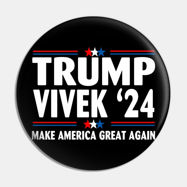 Donald Trump Vivek Ramaswamy American Flag Pin by Spit in my face PODCAST